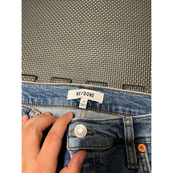 Re/Done 70s Stove Pipe‎ Jeans Button Fly Indigo Storm Size 31 - Picture 3 of 10